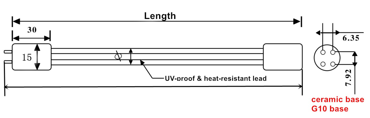 GPH series UV-C 4 pin uv germicidal lamp-5